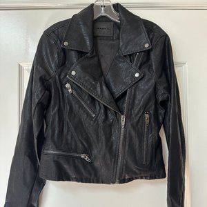 NWT Blank NYC Jacket Women's Black Faux Leather Moto Jacket Size Medium